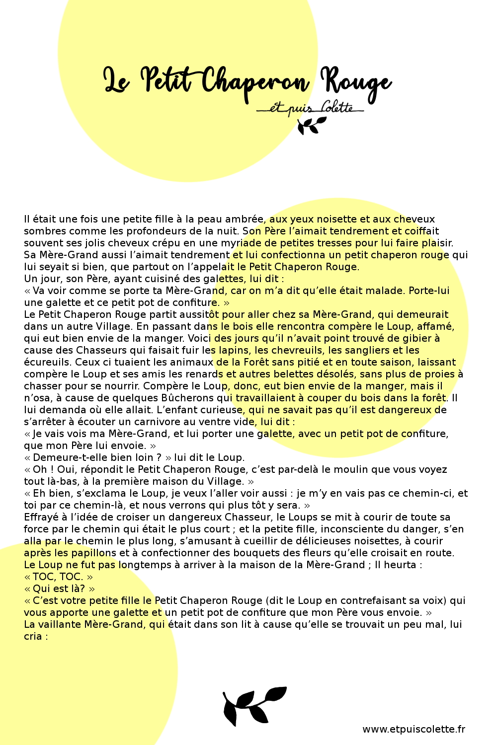 Le Petit Chaperon Rouge Des Colette